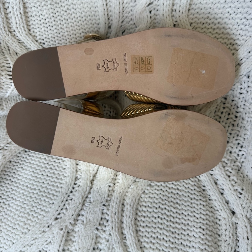 Tory Burch Bombe Cross Strap Platform Size 8 1/2 - Picture 6 of 8